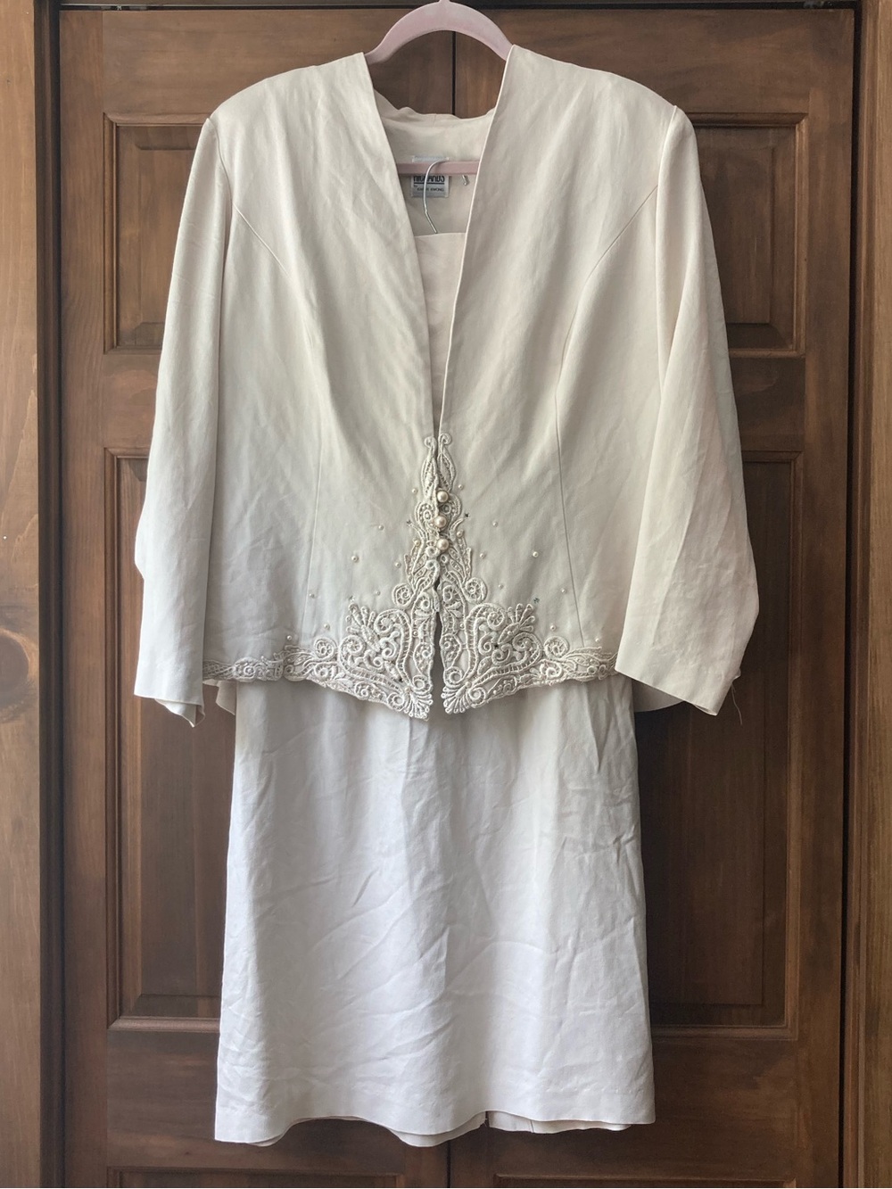 R&M Richards Ivory Skirt & Jacket Set